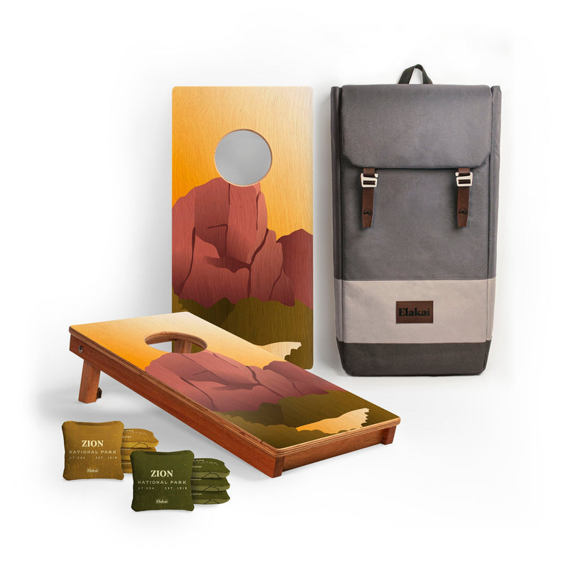 Load image into Gallery viewer, 1ft x 2ft Graphic Wood Travel Cornhole Set | National Parks Inspired Collection
