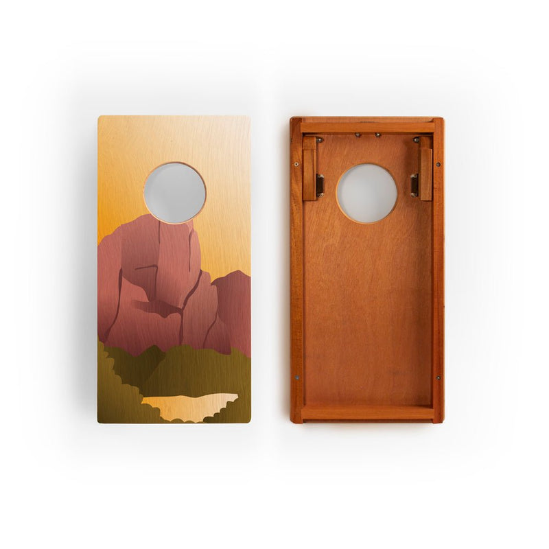 Load image into Gallery viewer, 1ft x 2ft Graphic Wood Travel Cornhole Set | National Parks Inspired Collection
