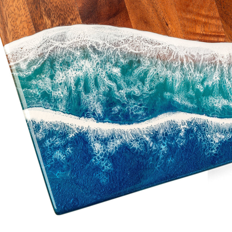Load image into Gallery viewer, 1ft x 2ft Resin &amp; Wood Travel Cornhole Set | Beach Wave
