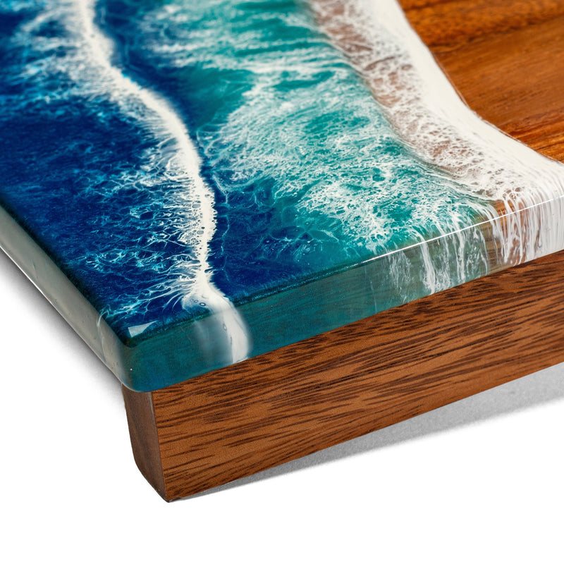 Load image into Gallery viewer, 1ft x 2ft Resin &amp; Wood Travel Cornhole Set | Beach Wave
