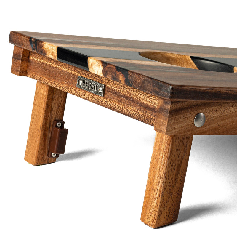 Load image into Gallery viewer, 1ft x 2ft Resin &amp; Wood Travel Cornhole Set | Live Edge River Collection
