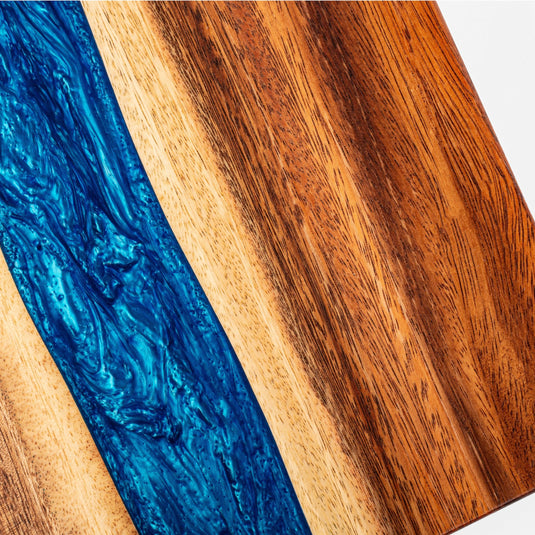 1ft x 2ft Resin & Wood Travel Cornhole Set | Live Edge River Collection