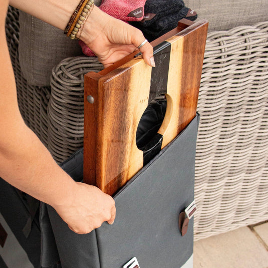 1ft x 2ft Resin & Wood Travel Cornhole Set | Live Edge River Collection