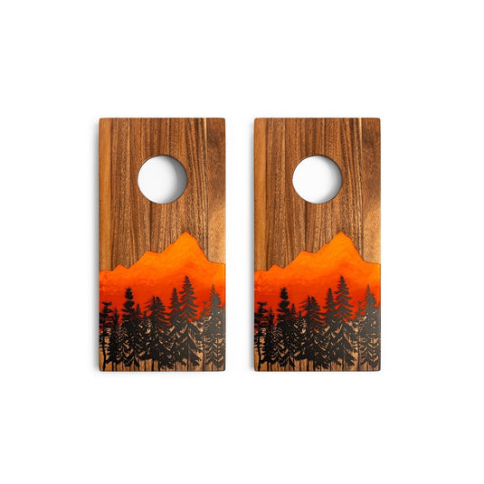 1ft x 2ft Resin & Wood Travel Cornhole Set | Mountain Collection