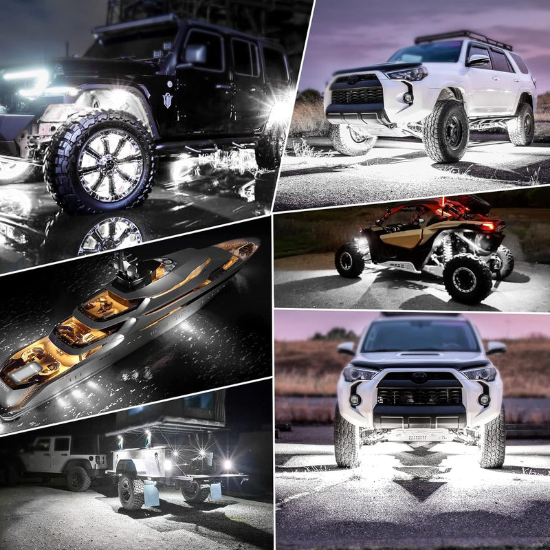 Load image into Gallery viewer, Platinum PURE WHITE 24 LED HIGH-INTENSITY ROCK LIGHTS 24 piece set
