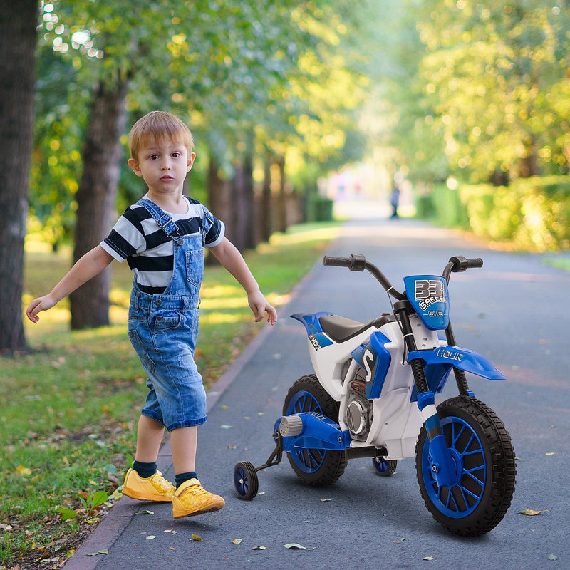 Load image into Gallery viewer, 12V Rechargeable Dirt Bike Toy with Training Wheels - Perfect for Little Riders!
