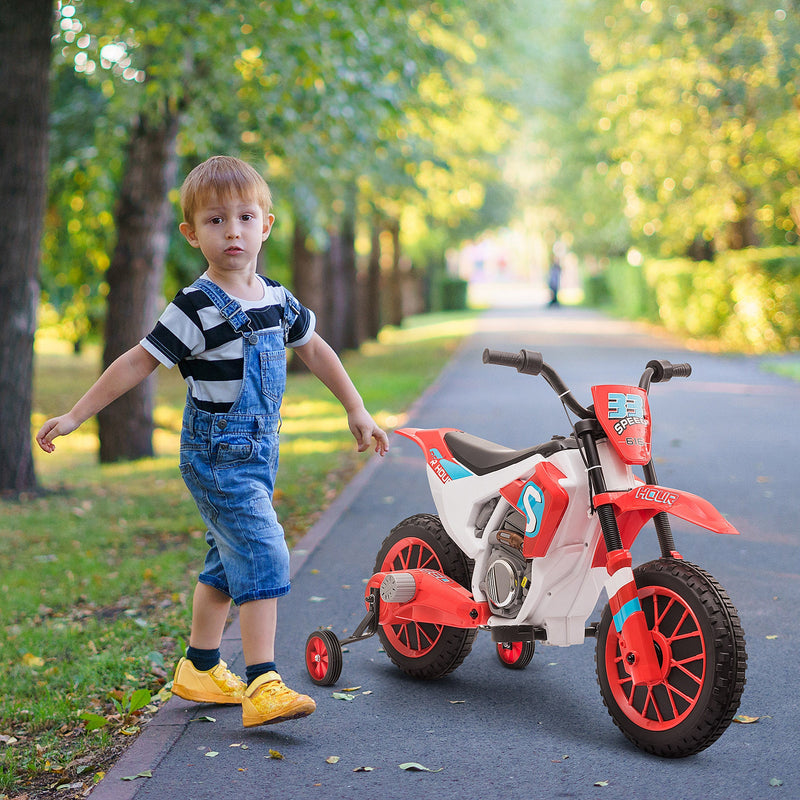 Load image into Gallery viewer, 12V Rechargeable Dirt Bike Toy with Training Wheels - Perfect for Little Riders!
