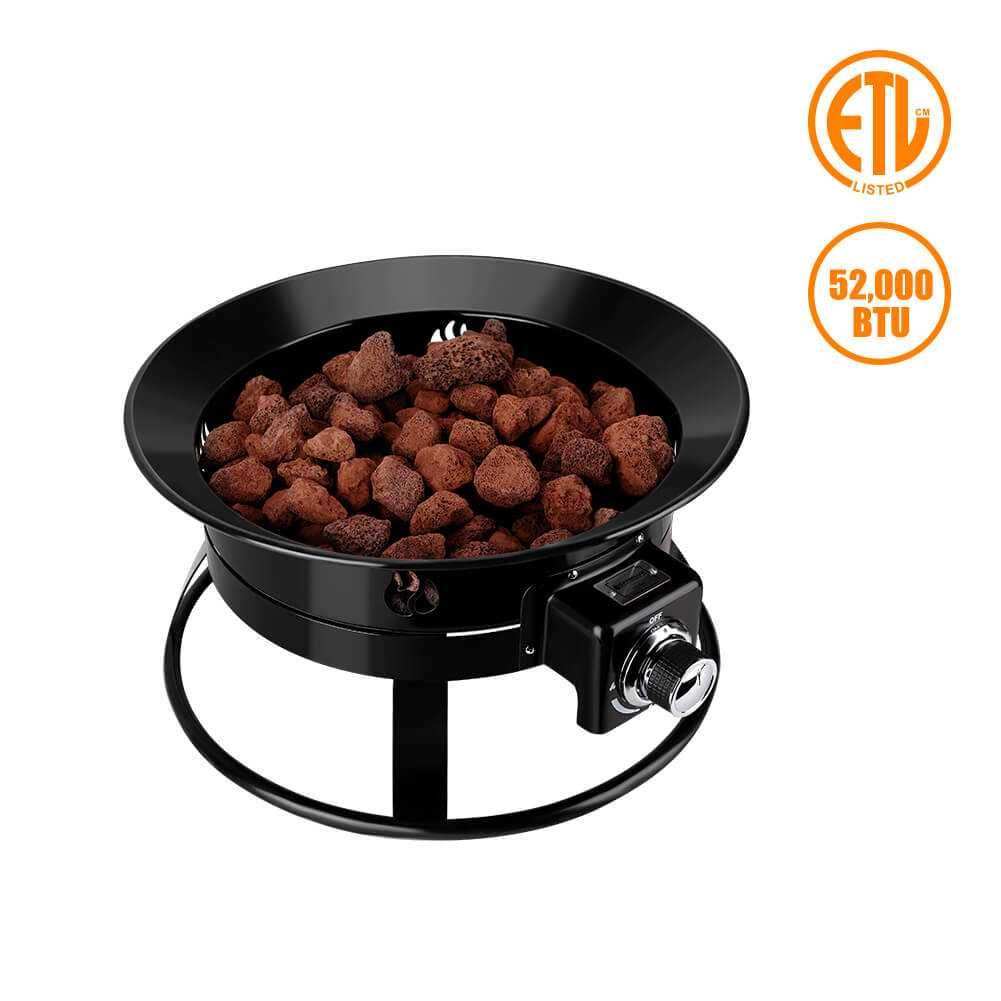 Camplux Outdoor Propane Fire Pit with Cover and Carry Kit, Auto-Ignition - Skoutley Outdoors LLC