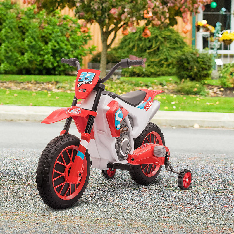 Load image into Gallery viewer, 12V Rechargeable Dirt Bike Toy with Training Wheels - Perfect for Little Riders!
