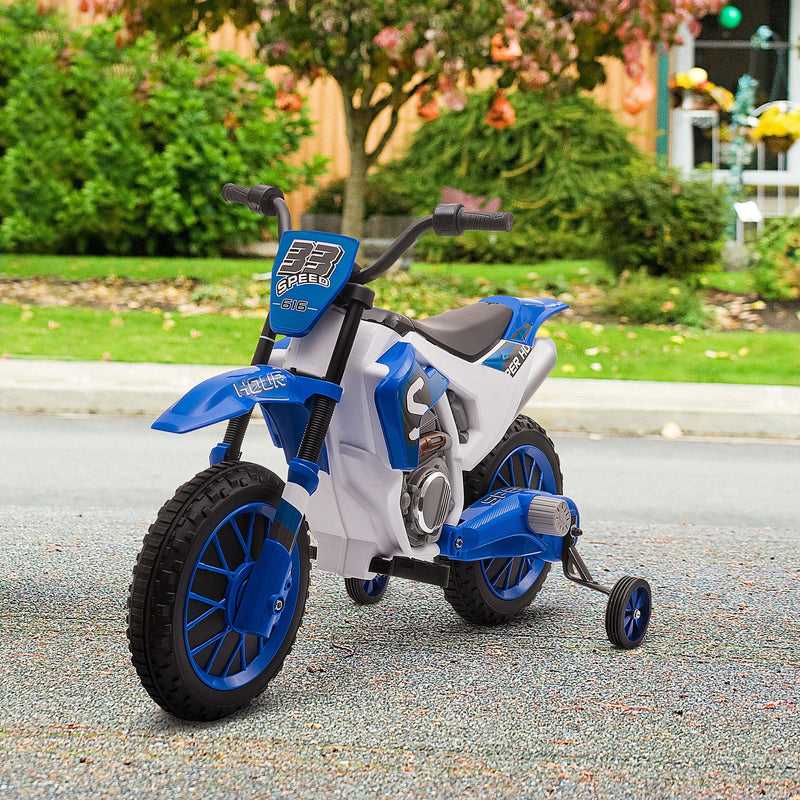 Load image into Gallery viewer, 12V Rechargeable Dirt Bike Toy with Training Wheels - Perfect for Little Riders!
