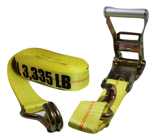 2" Heavy Duty Flatbed Ratchet Strap w/ Wire Hooks