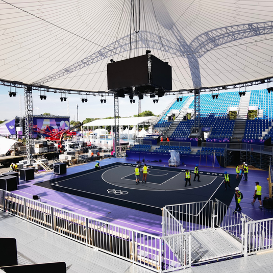USA Enlio Official 3X3 Basketball Court – FIBA Certified – 25' x 54' Large Training Court