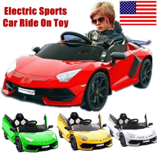 2-in-1 Electric Ride On Sports Car Toy with Remote Control, 12V Battery, 2 Speeds, and LED Lights