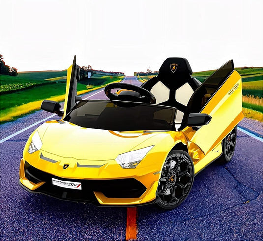 2-in-1 Electric Ride On Sports Car Toy with Remote Control, 12V Battery, 2 Speeds, and LED Lights
