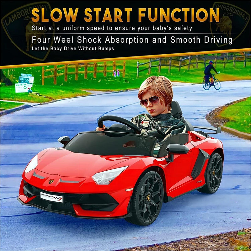 Load image into Gallery viewer, 2-in-1 Electric Ride On Sports Car Toy with Remote Control, 12V Battery, 2 Speeds, and LED Lights
