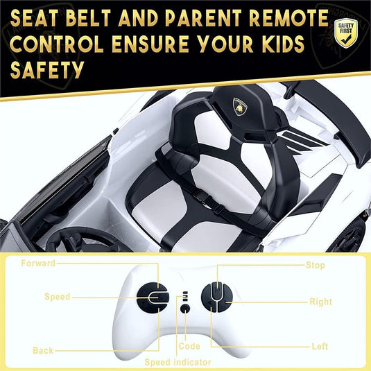 2-in-1 Electric Ride On Sports Car Toy with Remote Control, 12V Battery, 2 Speeds, and LED Lights