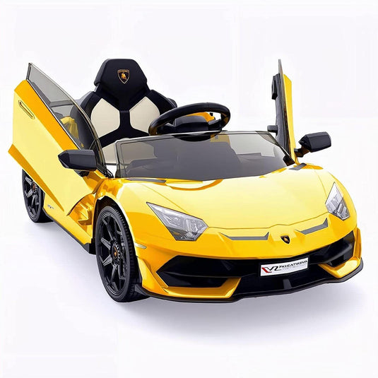2-in-1 Electric Ride On Sports Car Toy with Remote Control, 12V Battery, 2 Speeds, and LED Lights