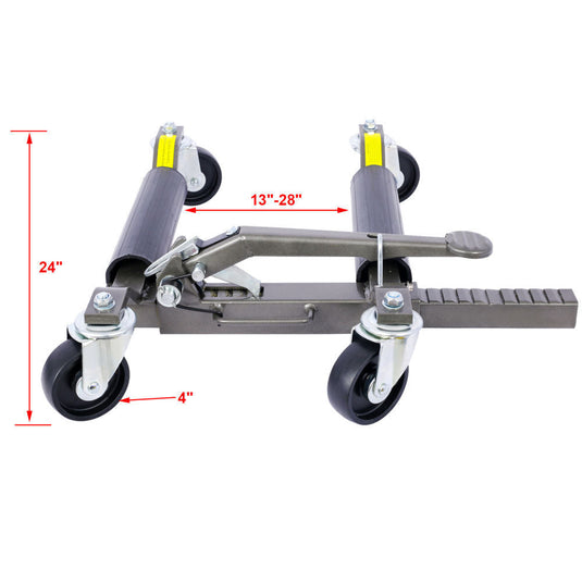 2-in-1 Hydraulic Car Skates: Effortlessly Position Your Vehicle with Wheel Dolly and Tire Jack Combo