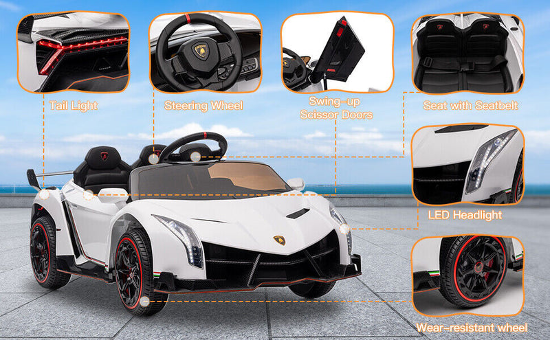 Load image into Gallery viewer, 2-Seat Licensed Lamborghini Electric Ride-On Car for Kids with Remote Control and MP3 Compatibility
