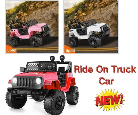 Electric Ride-On Truck for Kids with Remote Control, MP3 Player, LED Lights, and 12V Battery