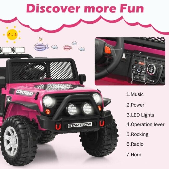 Load image into Gallery viewer, 2-Seater 12V Electric Ride-On Truck for Kids with Remote Control
