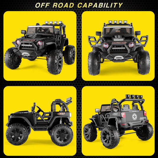 2-Seater 24V/12V Electric Ride-On Truck for Kids with Bluetooth and 2x200W Motors - 77 New Features!