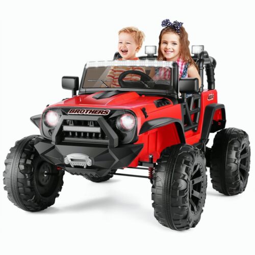 2-Seater 24V Electric Ride-On Truck for Kids Ages 3-8 with Remote Control and 400W Motor
