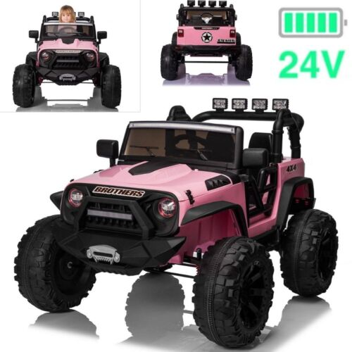 Load image into Gallery viewer, 2-Seater 24V Electric Toy Truck for Kids with LED Lights and Parental Remote Control
