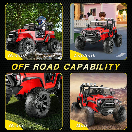 2-Seater 24V Electric Ride-On Truck for Kids with Parental Remote Control - US Version