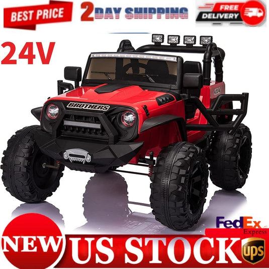 Premium 24V Ride-On Truck for Kids with 2-Seater Design and Parental Remote Control - 400W Power