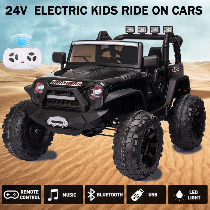 Load image into Gallery viewer, Electric Ride-On Car Trucks for Kids with MP3 Music, Lights, and Remote Control - 24V
