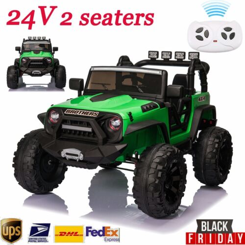 2-Seater 24V Electric Ride-On Truck with Bluetooth and LED Lights for Kids