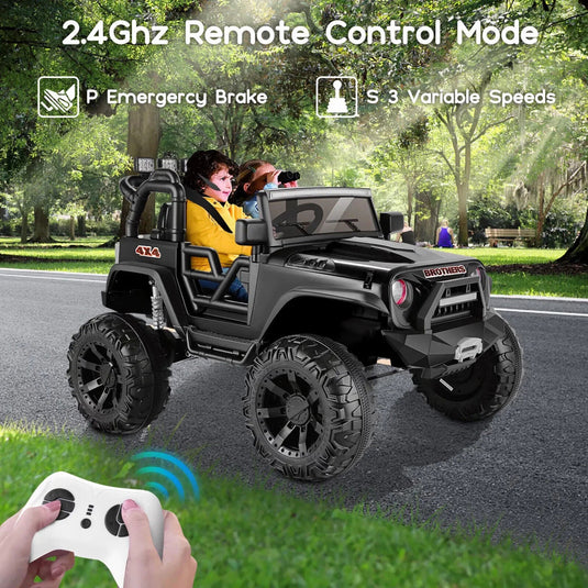 2-Seater 24V Electric Ride-On Truck with MP3, LED Lights, and Remote Control - 2X200W Power
