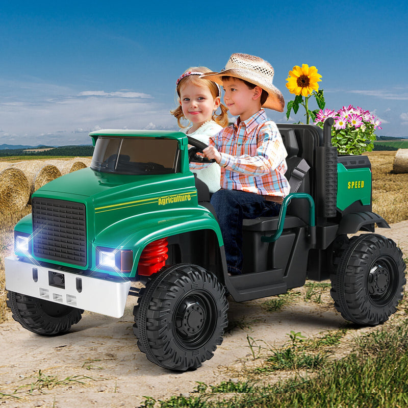 Load image into Gallery viewer, 2-Seater 24V Electric Ride-On Truck with Trailer and RC Control - 3 Speed Tractor Experience
