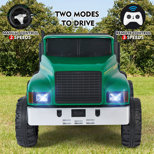 2-Seater 24V Electric Ride-On Truck with Trailer and RC Control - 3 Speed Tractor Experience