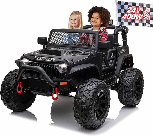Premium 24V Electric Jeep Ride-On Car with Music and Remote Control - 400W Power Wheels for Fashionable Kids
