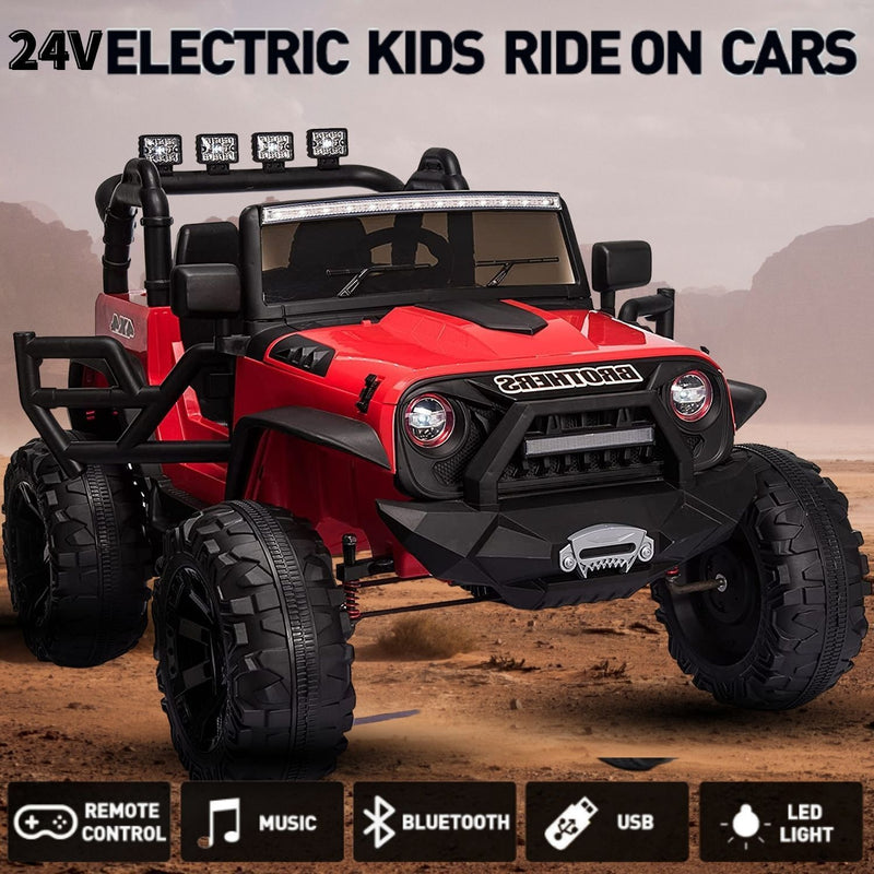 Load image into Gallery viewer, 400W 2-Seater Electric Jeep with Spring Suspension and LED Lights for Kids (24V)
