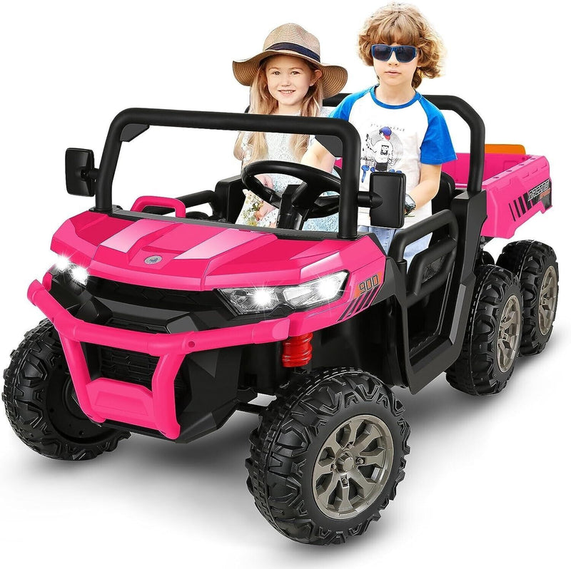 Load image into Gallery viewer, 2-Seater Dump Truck Ride-On Toy with 6 Wheels and 24V Battery Power for Kids
