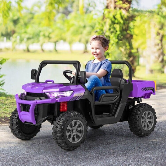 2-Seater Electric Dump Truck Ride-On for Kids with Remote Control - 12V
