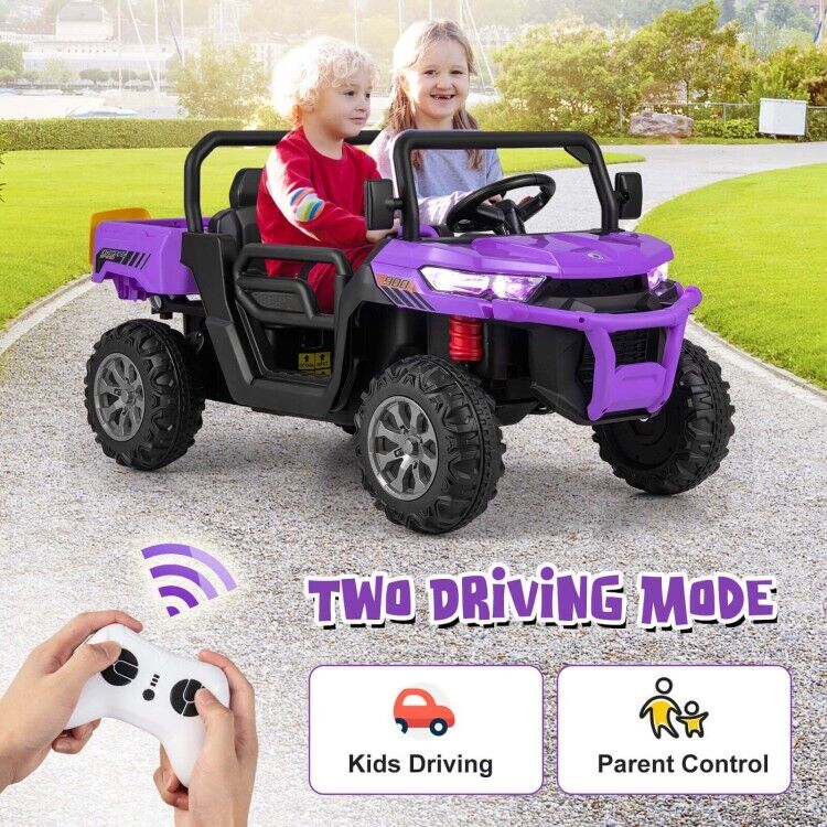 Load image into Gallery viewer, 2-Seater Electric Dump Truck Ride-On for Kids with Remote Control - 12V
