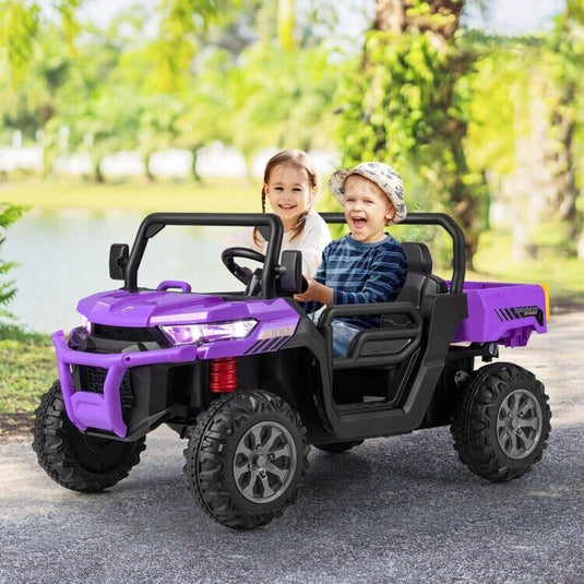 2-Seater Electric Dump Truck Ride-On for Kids with Remote Control - 12V