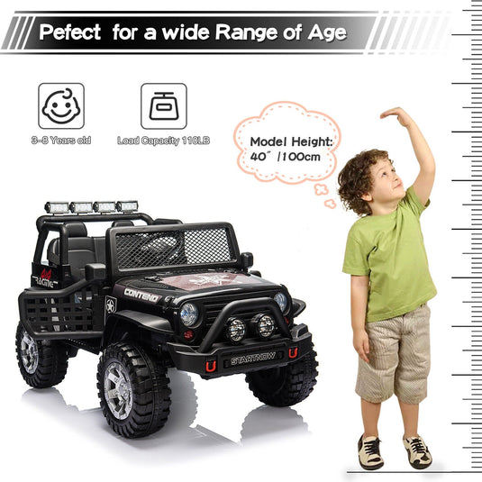2-Seater Electric Jeep Car Toy for Kids with Remote Control - 12V Ride-On Truck