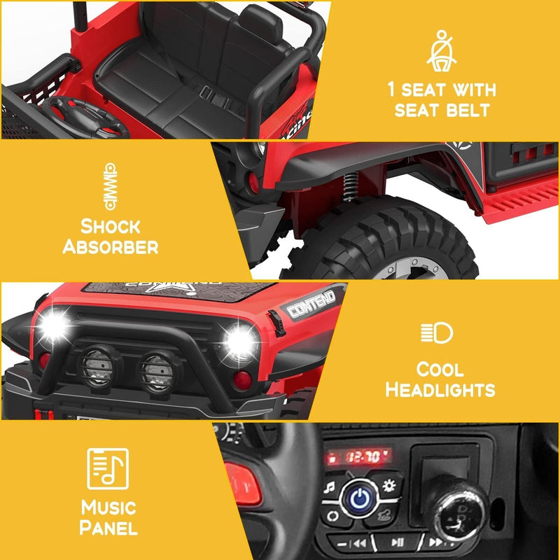 Load image into Gallery viewer, 2-Seater Electric Kids Ride-On Car with LED Lights and MP3 Player - Perfect Xmas Gift!

