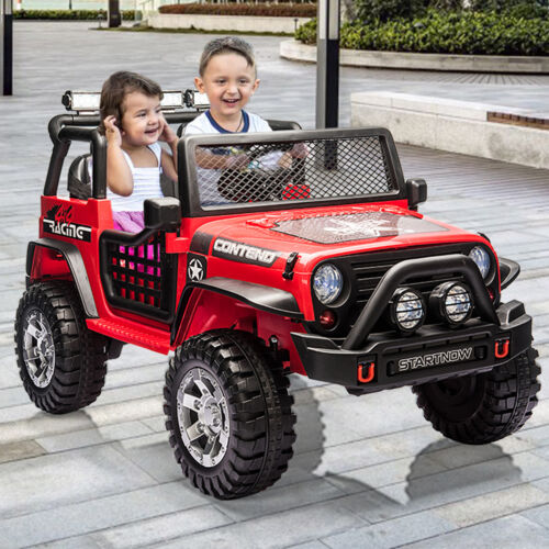 Load image into Gallery viewer, 2-Seater Electric Ride-On Car for Kids with RC Control, MP3 Player, and Realistic Jeep Design
