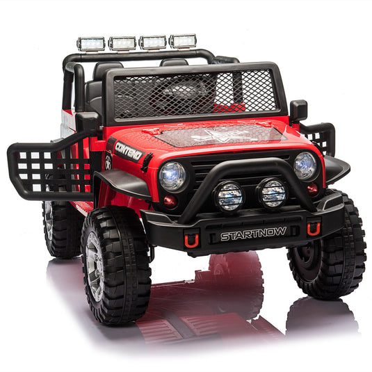 2-Seater Electric Ride-On Car for Kids with RC Control, MP3 Player, and Realistic Jeep Design