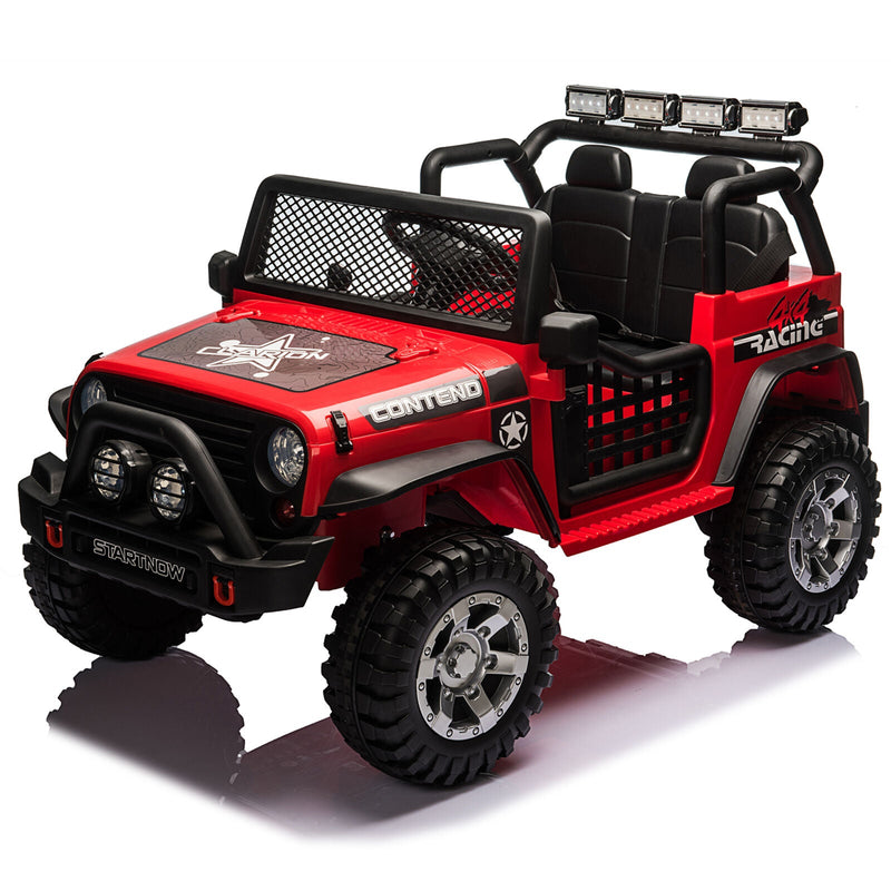 Load image into Gallery viewer, 2-Seater Electric Ride-On Car for Kids with RC Control, MP3 Player, and Realistic Jeep Design
