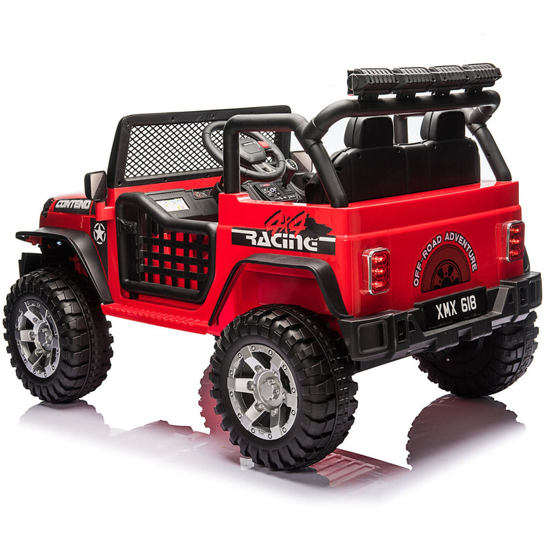 Load image into Gallery viewer, 2-Seater Electric Ride-On Car for Kids with RC Control, MP3 Player, and Realistic Jeep Design

