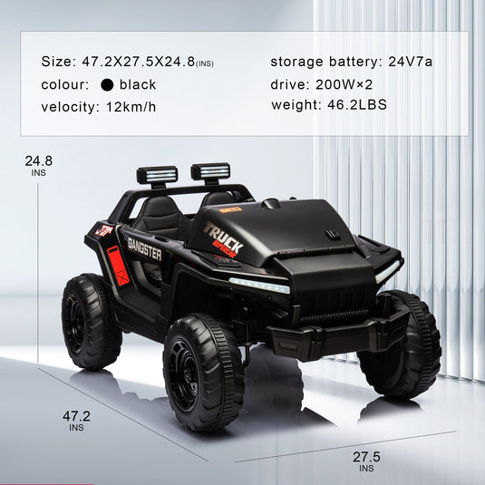 2-Seater Electric Ride-On Car for Kids with Remote Control - 24V Power and 4 Wheels