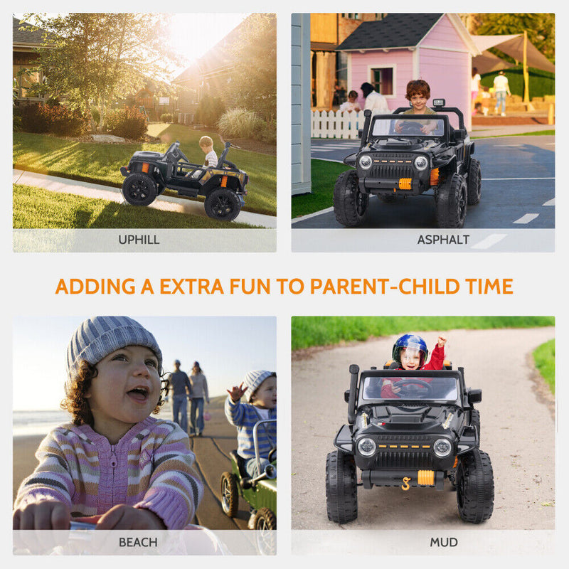 Load image into Gallery viewer, Electric Ride-On Car for Kids with Remote Control, Music, and Lights - 2 Seats, 4 Wheels
