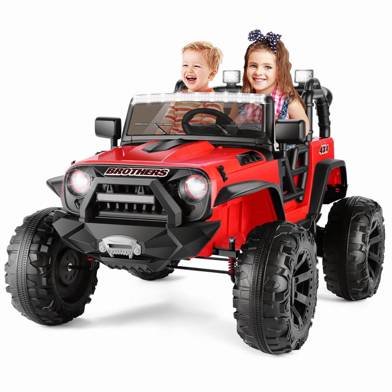 Load image into Gallery viewer, 2-Seater Electric Ride-On Car with LED Lights, MP3 Player, and Remote Control for Kids (24V)
